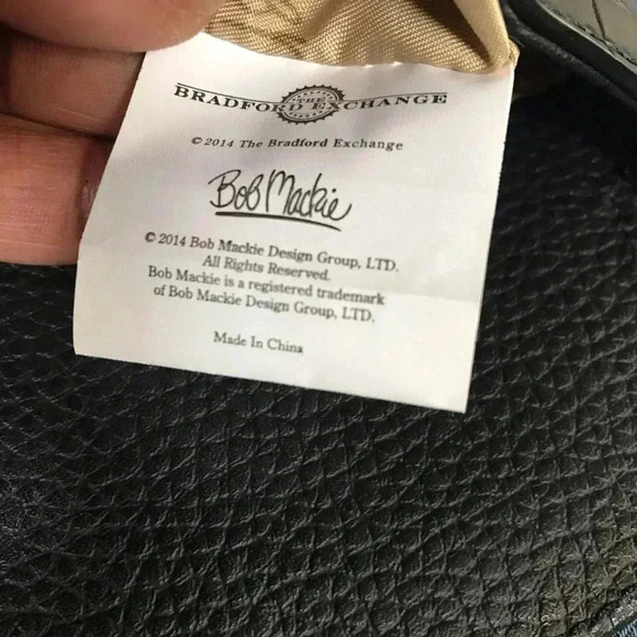 Bob Mackie Black Handbag with Double Handle and Crossbody/Shoulder Strap. - Picture 8 of 11